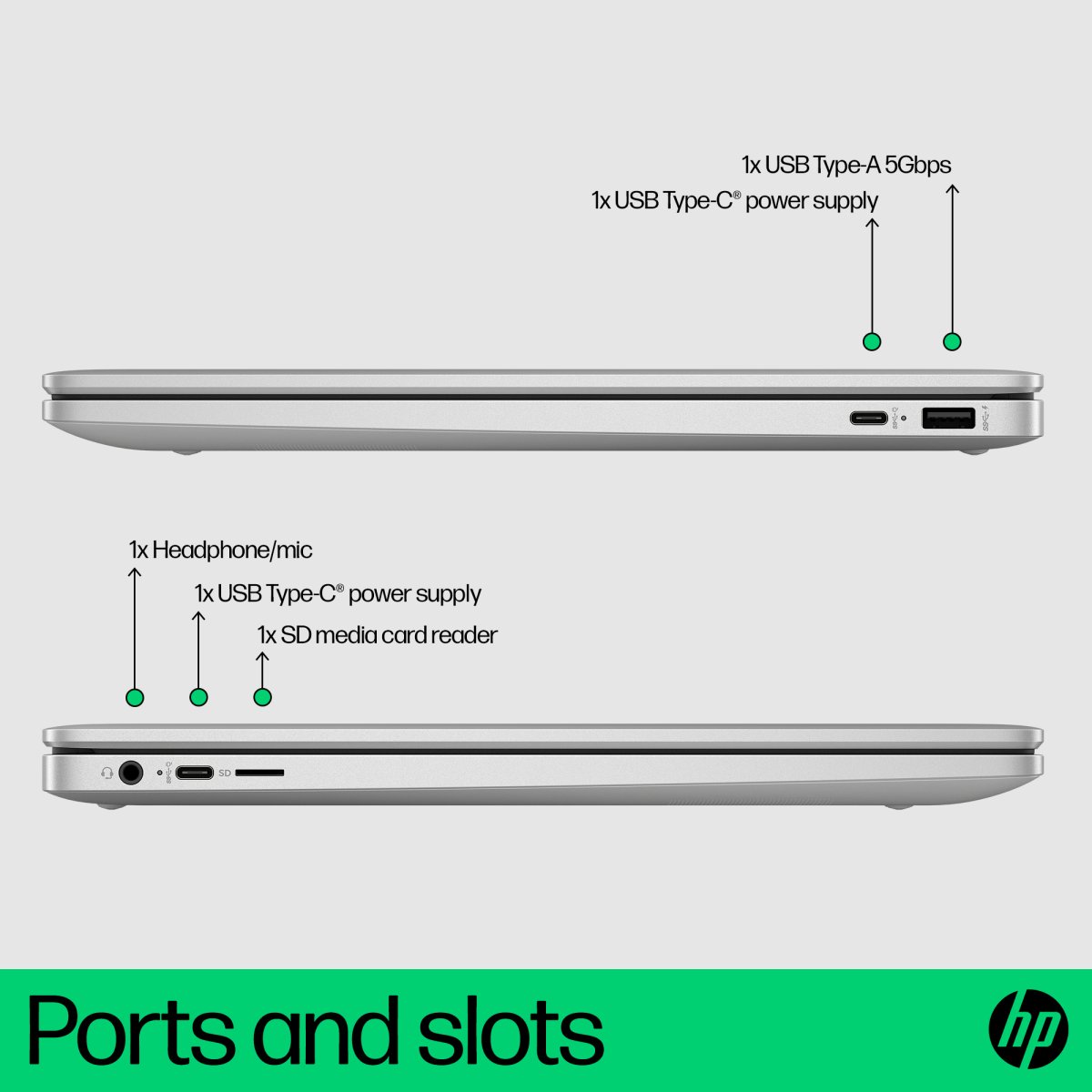 HP Chromebook 15a-nb0003na Intel® Core™ i3 i3-N305 39.6 cm (15.6") Full HD 8 GB LPDDR5-SDRAM 128 GB Flash Wi-Fi 6 (802.11ax) ChromeOS Silver - Image 4