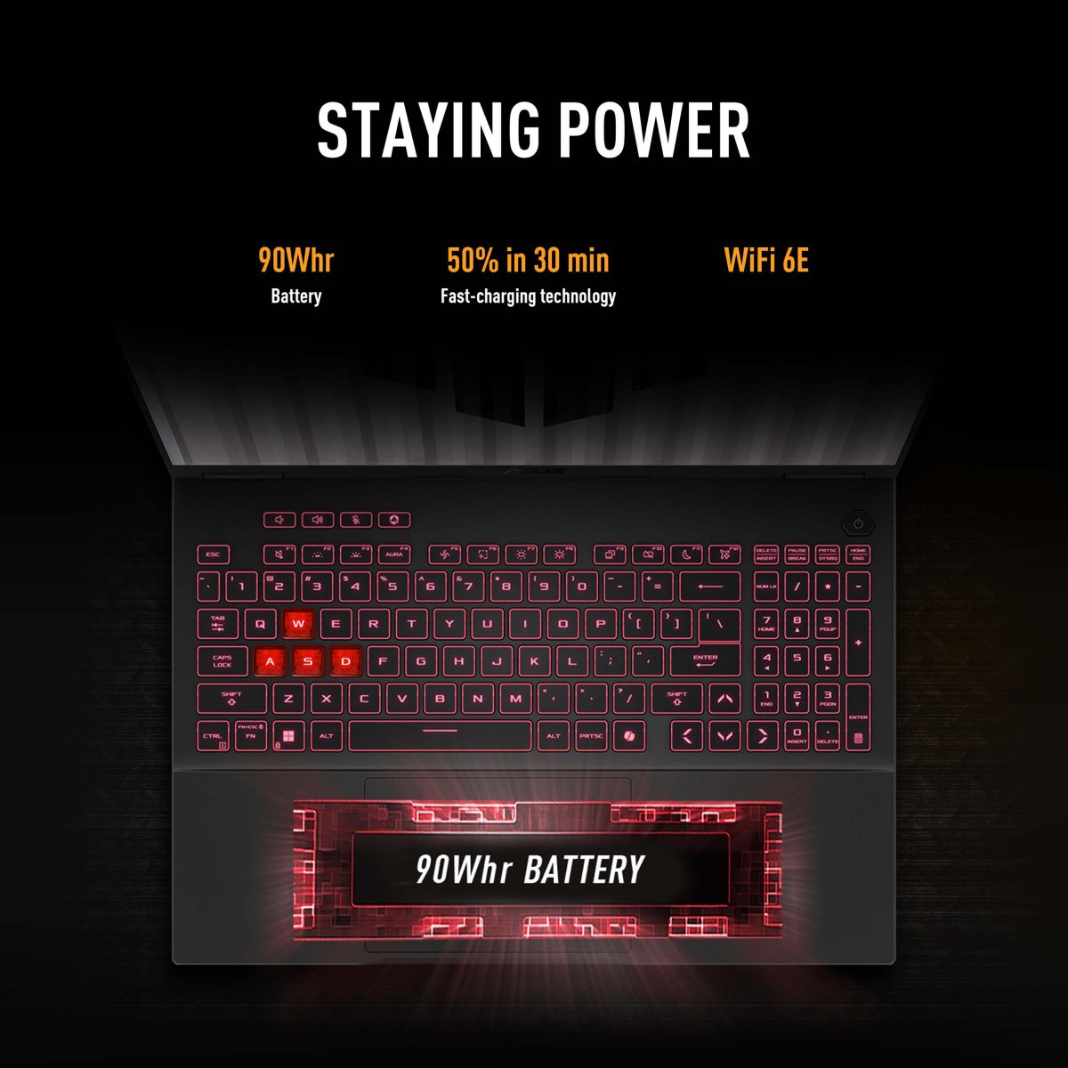 ASUS TUF Gaming A16 FA608PM-RV009W AMD Ryzen™ 9 8940HX Laptop 40.6 cm (16") WUXGA 16 GB DDR5-SDRAM 1 TB SSD NVIDIA GeForce RTX 5060 Wi-Fi 6E (802.11ax) Windows 11 Home Grey - Image 15