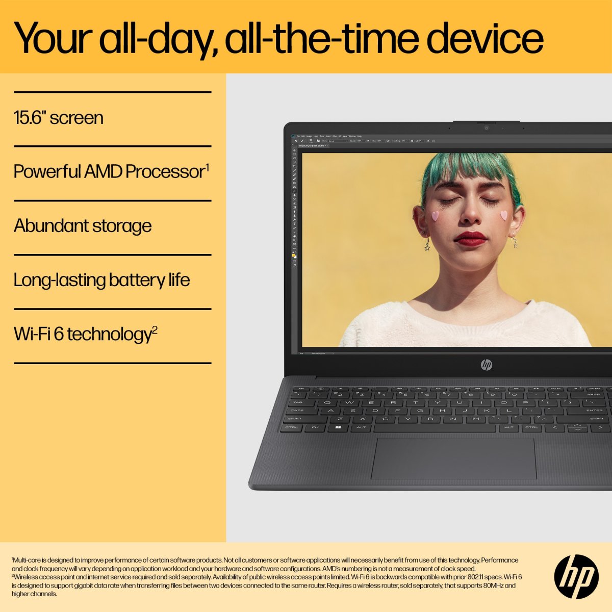 HP 15-fc0053na AMD Ryzen™ 3 7320U Laptop 39.6 cm (15.6") Full HD 8 GB LPDDR5-SDRAM 512 GB SSD Wi-Fi 6 (802.11ax) Windows 11 Home Silver - Image 10