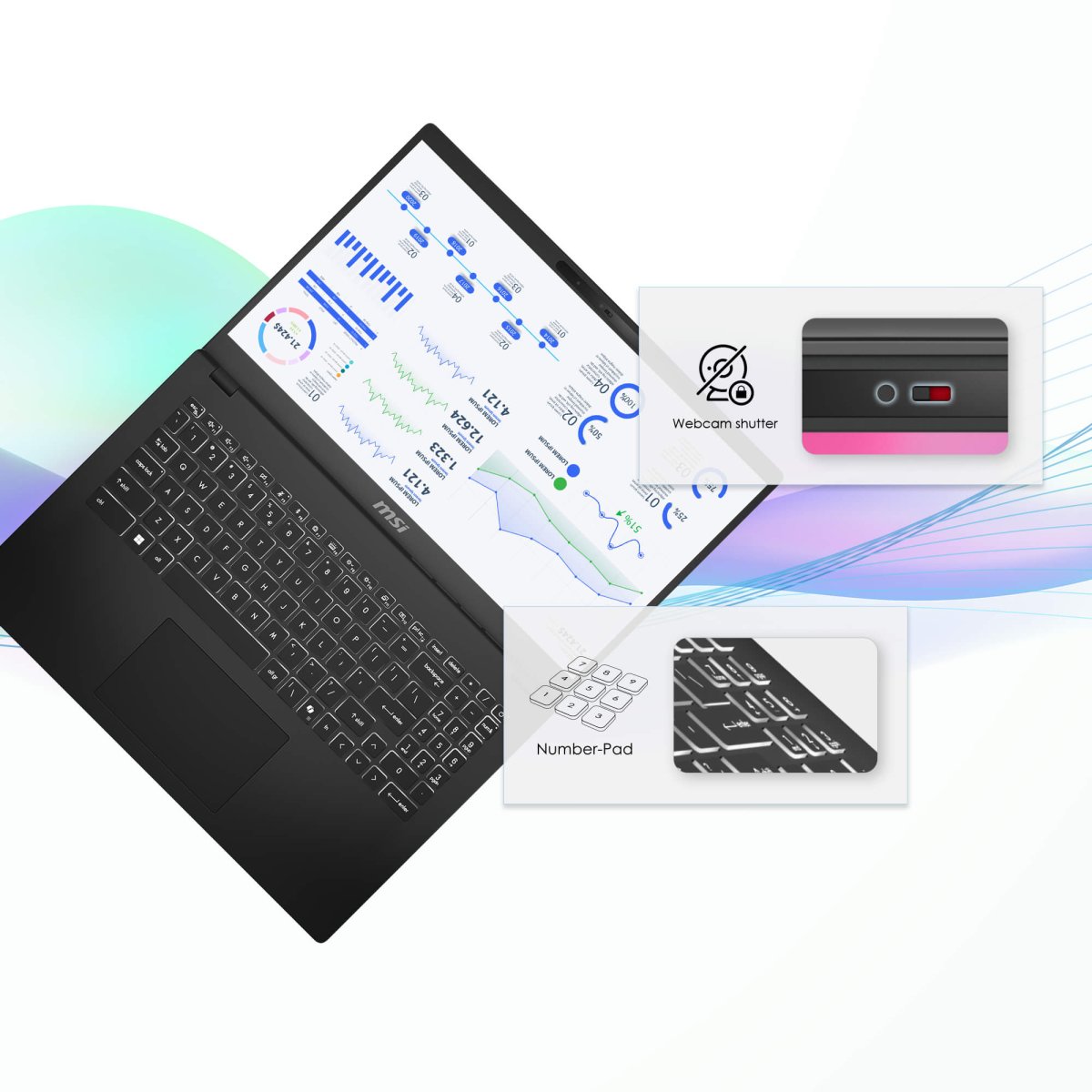 MSI Modern 15 H C2RMG-282UK Intel Core 5 210H Laptop 39.6 cm (15.6") Full HD 16 GB DDR4-SDRAM 512 GB SSD Wi-Fi 6E (802.11ax) Windows 11 Home Black - Image 22
