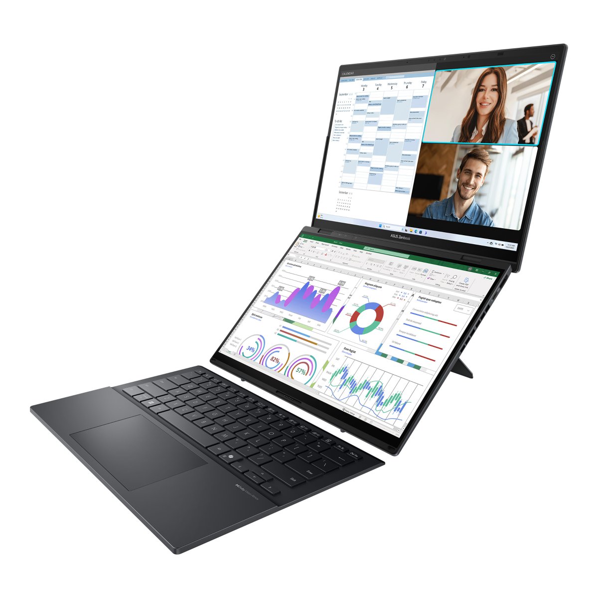 ASUS Zenbook Duo UX8406CA-QL135W Intel Core Ultra 7 255H Hybrid (2-in-1) 35.6 cm (14") Touchscreen WUXGA 16 GB LPDDR5x-SDRAM 1 TB SSD Wi-Fi 7 (802.11be) Windows 11 Home Grey - Image 5