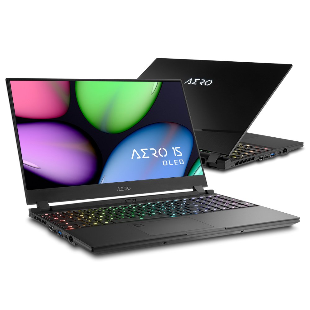 GIGABYTE AERO 15 OLED WA-7UK5130SP Intel® Core™ i7 i7-9750H Laptop 39.6 cm (15.6") 4K Ultra HD 16 GB DDR4-SDRAM 512 GB SSD NVIDIA® GeForce RTX™ 2060 Wi-Fi 6 (802.11ax) Windows 10 Pro Black