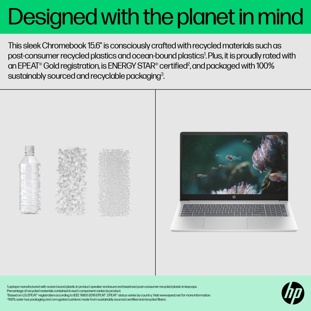 HP Chromebook 15a-nb0003na Intel® Core™ i3 i3-N305 39.6 cm (15.6") Full HD 8 GB LPDDR5-SDRAM 128 GB Flash Wi-Fi 6 (802.11ax) ChromeOS Silver - Image 9