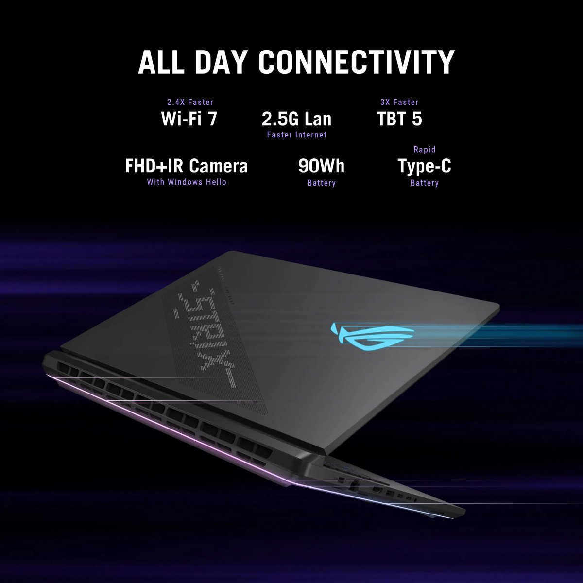 ASUS ROG Strix SCAR 18 G835LW-SA020W Intel Core Ultra 9 275HX Laptop 45.7 cm (18") WQXGA 32 GB DDR5-SDRAM 2 TB SSD NVIDIA GeForce RTX 5080 Wi-Fi 7 (802.11be) Windows 11 Home Black - Image 18