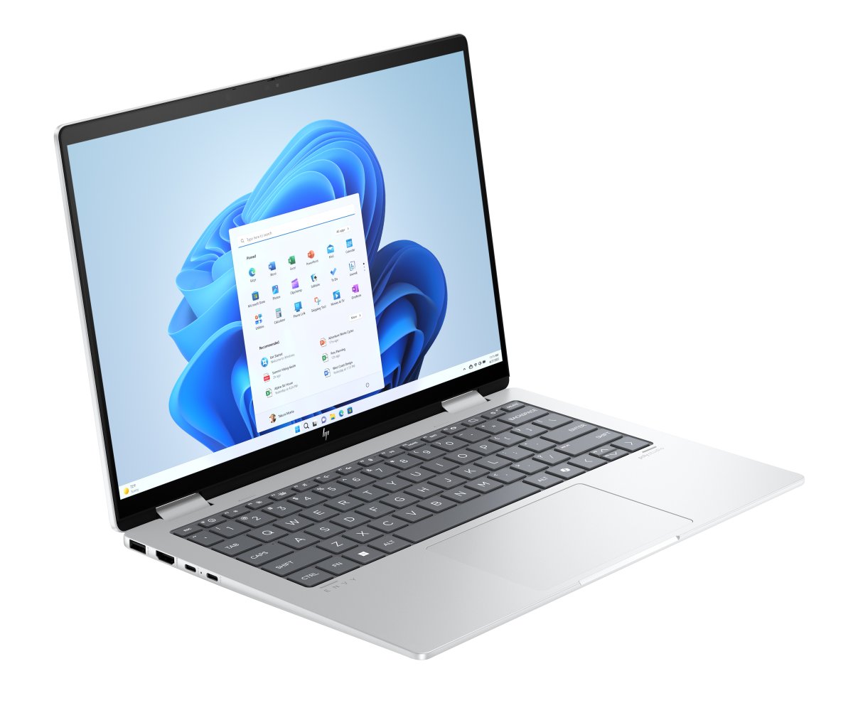 HP ENVY x360 14-fa0005na AMD Ryzen™ 5 8640HS Hybrid (2-in-1) 35.6 cm (14") Touchscreen 2K 16 GB LPDDR5-SDRAM 512 GB SSD Wi-Fi 6E (802.11ax) Windows 11 Home AI PC Silver - Image 3