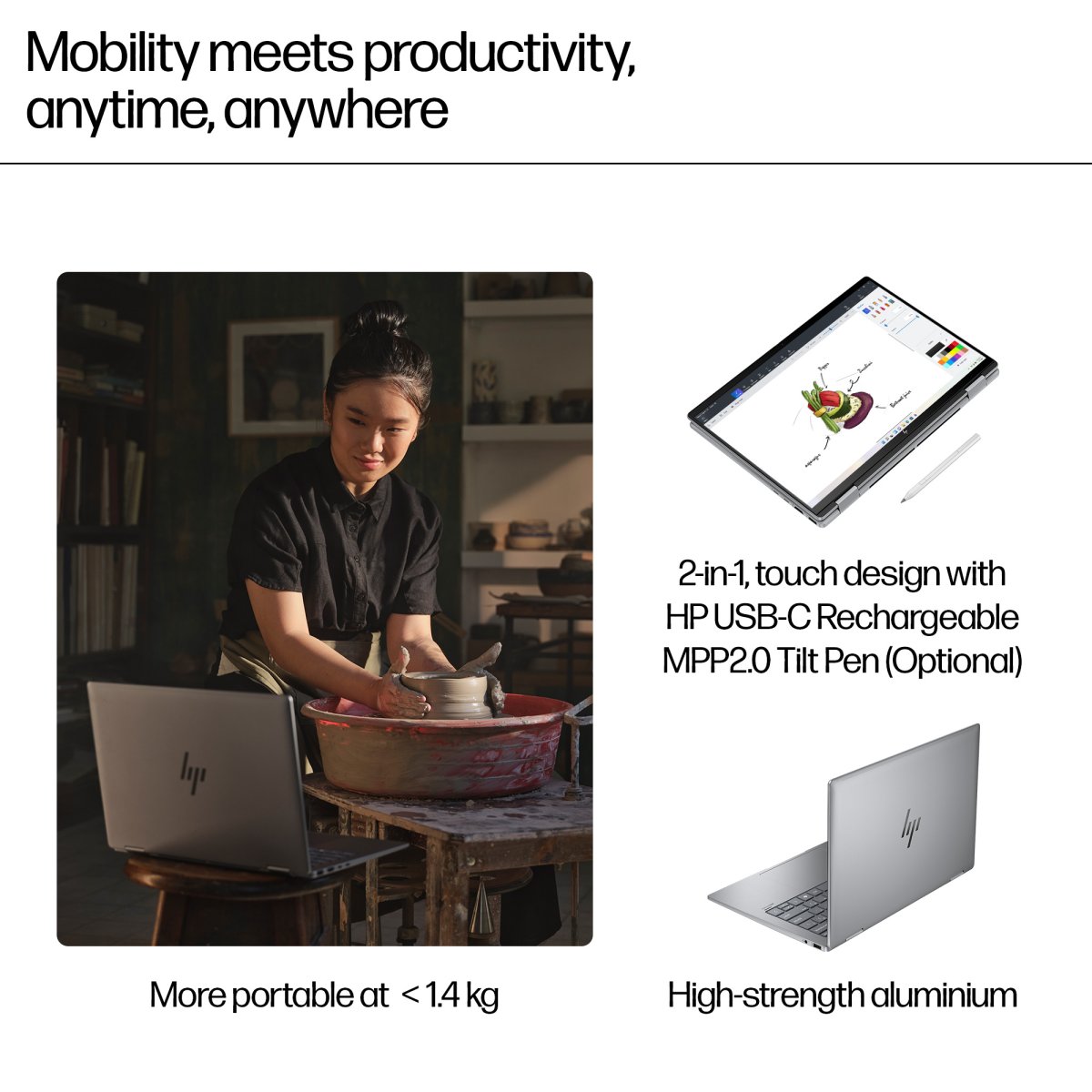 HP ENVY x360 14-fa0009na AMD Ryzen™ 5 8640HS Hybrid (2-in-1) 35.6 cm (14") Touchscreen 2K 16 GB LPDDR5-SDRAM 512 GB SSD Wi-Fi 6E (802.11ax) Windows 11 Home AI PC Silver - Image 11