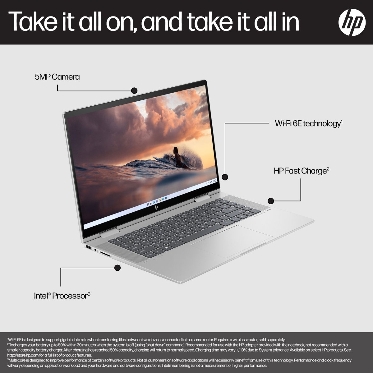 HP ENVY x360 15-fe0013na Intel® Core™ i7 i7-1355U Hybrid (2-in-1) 39.6 cm (15.6") Touchscreen Full HD 16 GB LPDDR5-SDRAM 512 GB SSD Wi-Fi 6E (802.11ax) Windows 11 Home Silver - Image 15