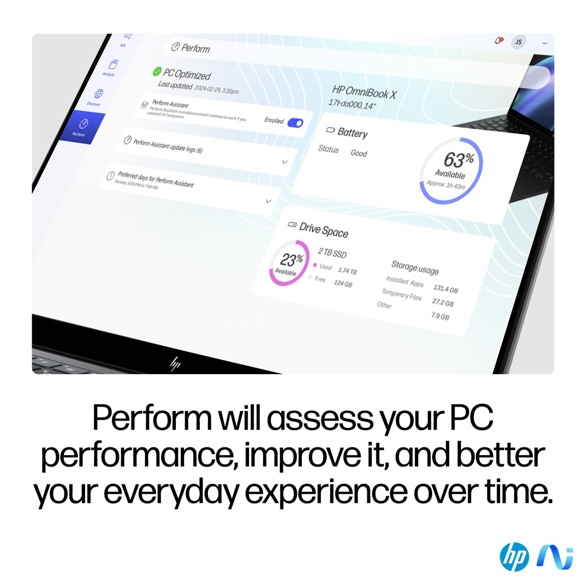 HP OmniBook X 14-fe0000na Copilot+ PC Snapdragon X1E-78-100 Laptop 35.6 cm (14") Touchscreen 2.2K 16 GB LPDDR5x-SDRAM 1 TB SSD Wi-Fi 6E (802.11ax) Windows 11 Home Silver - Image 16