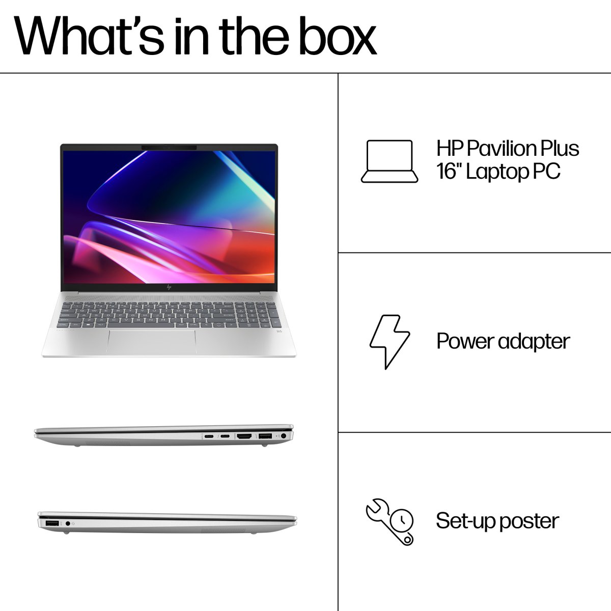 HP Pavilion Plus 16-ab1000na Intel Core Ultra 7 155H Laptop 40.6 cm (16") WQXGA 32 GB LPDDR5x-SDRAM 1 TB SSD NVIDIA GeForce RTX 4050 Wi-Fi 6E (802.11ax) Windows 11 Home AI PC Silver - Image 6