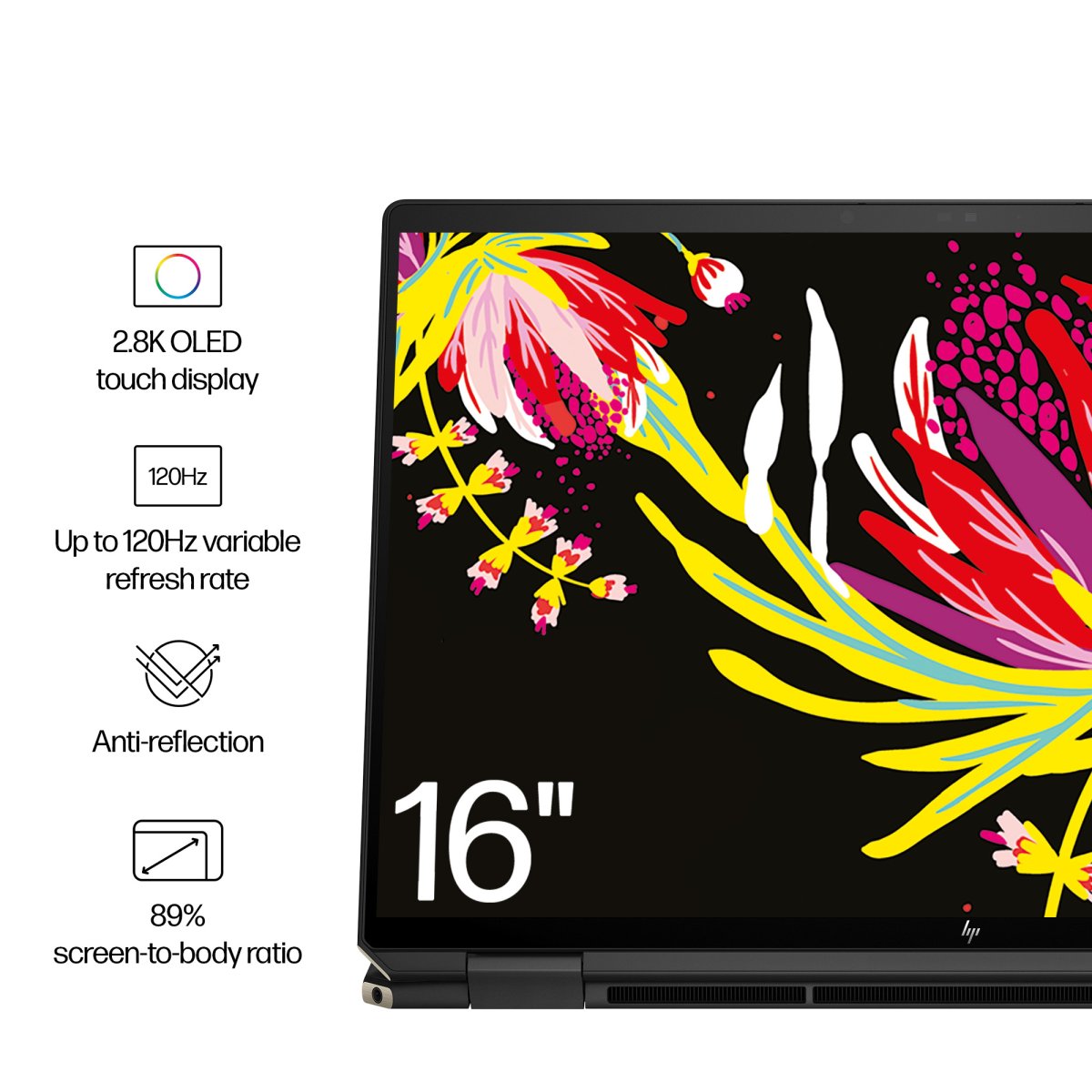 HP Spectre x360 16-aa0004na Intel Core Ultra 7 155H Hybrid (2-in-1) 40.6 cm (16") Touchscreen 3K 16 GB LPDDR5x-SDRAM 1 TB SSD Wi-Fi 7 (802.11be) Windows 11 Home AI PC Black - Image 8