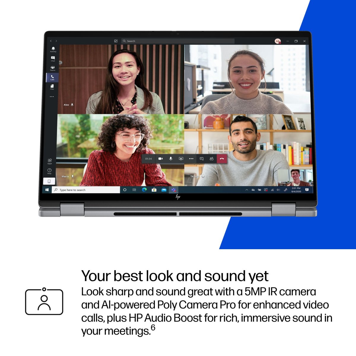 HP OmniBook X Flip 16-ar0002na Copilot+ PC AMD Ryzen™ AI 7 350 Hybrid (2-in-1) 40.6 cm (16") Touchscreen 3K 16 GB LPDDR5x-SDRAM 1 TB SSD Wi-Fi 7 (802.11be) Windows 11 Home Silver - Image 15