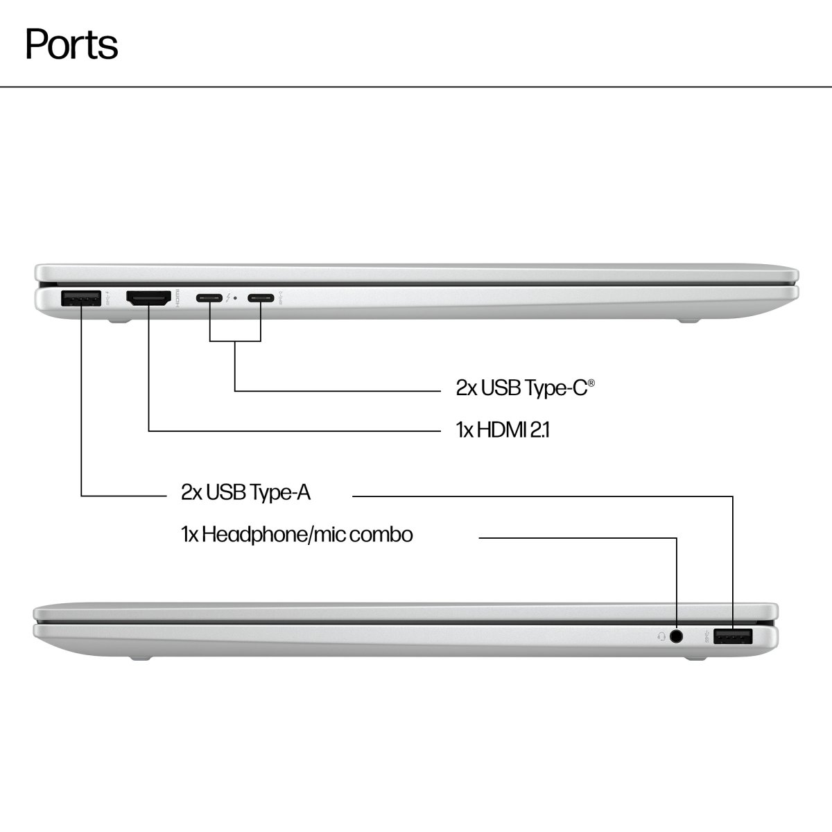 HP ENVY x360 16-ad0005na AMD Ryzen™ 5 8640HS Hybrid (2-in-1) 40.6 cm (16") Touchscreen 2K 8 GB LPDDR5-SDRAM 512 GB SSD Wi-Fi 6E (802.11ax) Windows 11 Home AI PC Silver - Image 6