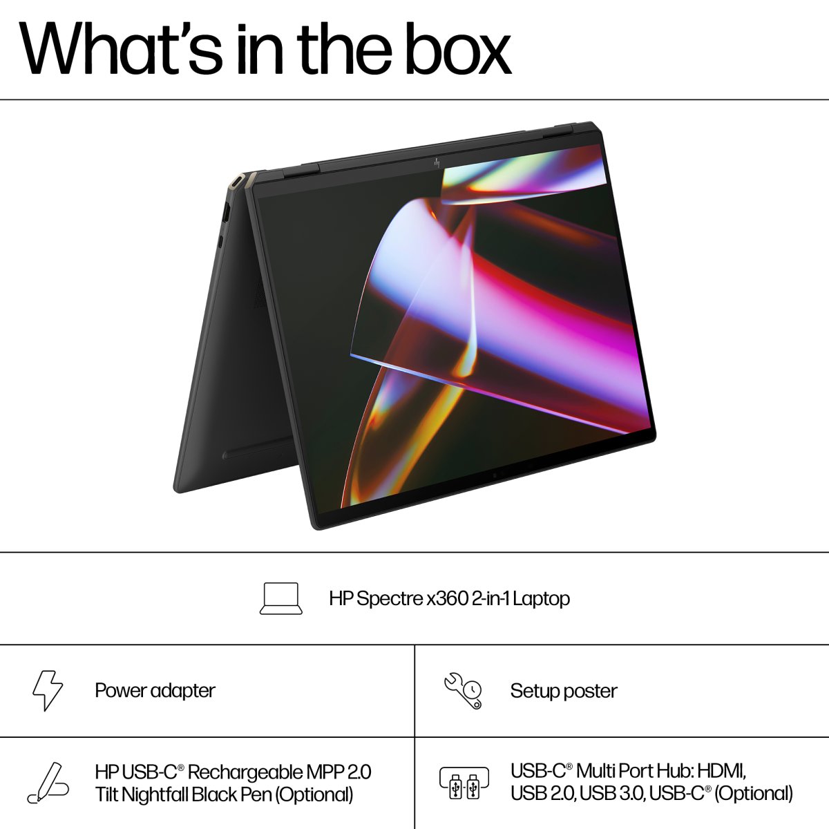 HP Spectre x360 16-aa0001na Intel Core Ultra 7 155H Hybrid (2-in-1) 40.6 cm (16") Touchscreen 3K 16 GB LPDDR5x-SDRAM 1 TB SSD NVIDIA GeForce RTX 4050 Wi-Fi 7 (802.11be) Windows 11 Home AI PC Black - Image 5
