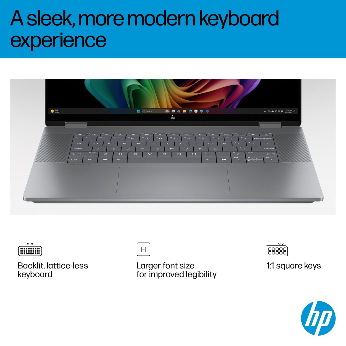 HP OmniBook X Flip 16-ar0004na Copilot+ PC AMD Ryzen™ AI 5 340 Hybrid (2-in-1) 40.6 cm (16") Touchscreen 2K 16 GB LPDDR5x-SDRAM 512 GB SSD Wi-Fi 7 (802.11be) Windows 11 Home Silver - Image 9