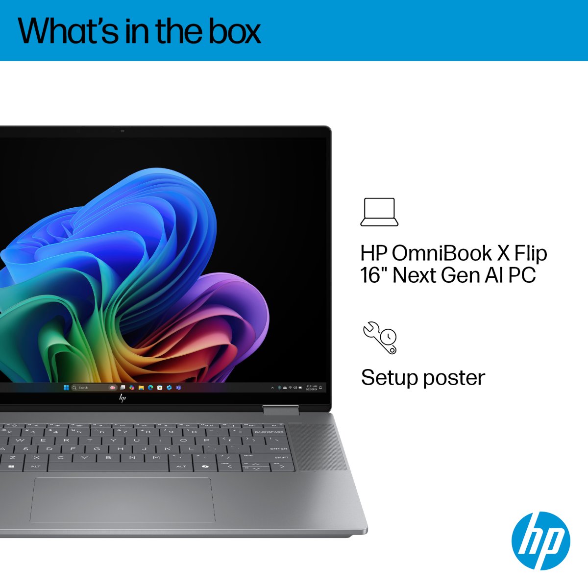 HP OmniBook X Flip 2-in-1 Laptop Next Gen AI 16-ar0000nax Copilot+ PC AMD Ryzen™ AI 5 340 40.6 cm (16") Touchscreen 2K 16 GB LPDDR5x-SDRAM 512 GB SSD Wi-Fi 6E (802.11ax) Windows 11 Home Silver - Image 5
