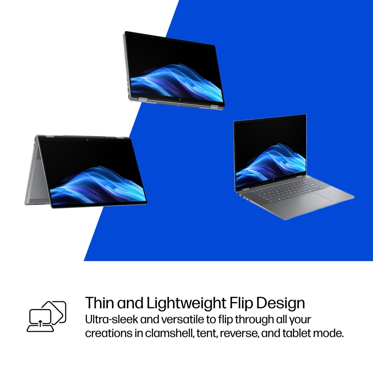 HP OmniBook X Flip 16-ar0002na Copilot+ PC AMD Ryzen™ AI 7 350 Hybrid (2-in-1) 40.6 cm (16") Touchscreen 3K 16 GB LPDDR5x-SDRAM 1 TB SSD Wi-Fi 7 (802.11be) Windows 11 Home Silver - Image 19