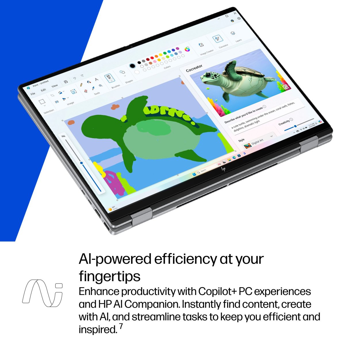 HP OmniBook X Flip 16-ar0002na Copilot+ PC AMD Ryzen™ AI 7 350 Hybrid (2-in-1) 40.6 cm (16") Touchscreen 3K 16 GB LPDDR5x-SDRAM 1 TB SSD Wi-Fi 7 (802.11be) Windows 11 Home Silver - Image 16