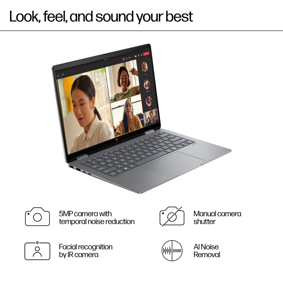 HP ENVY x360 14-fc0007na Intel Core Ultra 5 125U Hybrid (2-in-1) 35.6 cm (14") Touchscreen 2K 16 GB LPDDR5-SDRAM 512 GB SSD Wi-Fi 6E (802.11ax) Windows 11 Home AI PC Silver - Image 9