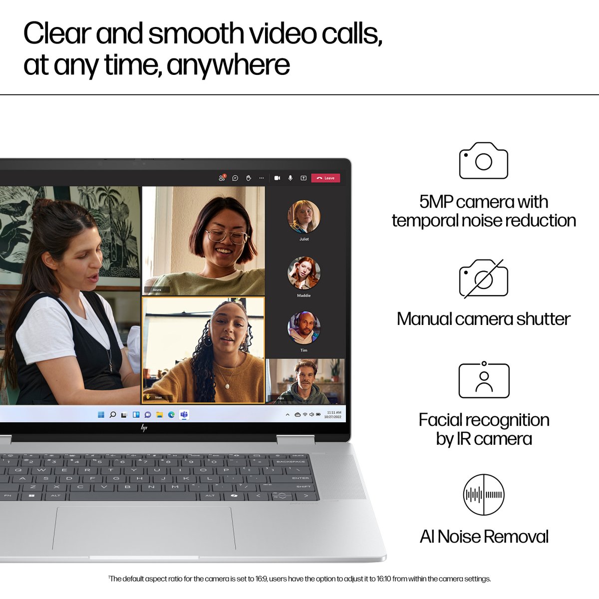 HP ENVY x360 16-ad0005na AMD Ryzen™ 5 8640HS Hybrid (2-in-1) 40.6 cm (16") Touchscreen 2K 8 GB LPDDR5-SDRAM 512 GB SSD Wi-Fi 6E (802.11ax) Windows 11 Home AI PC Silver - Image 9