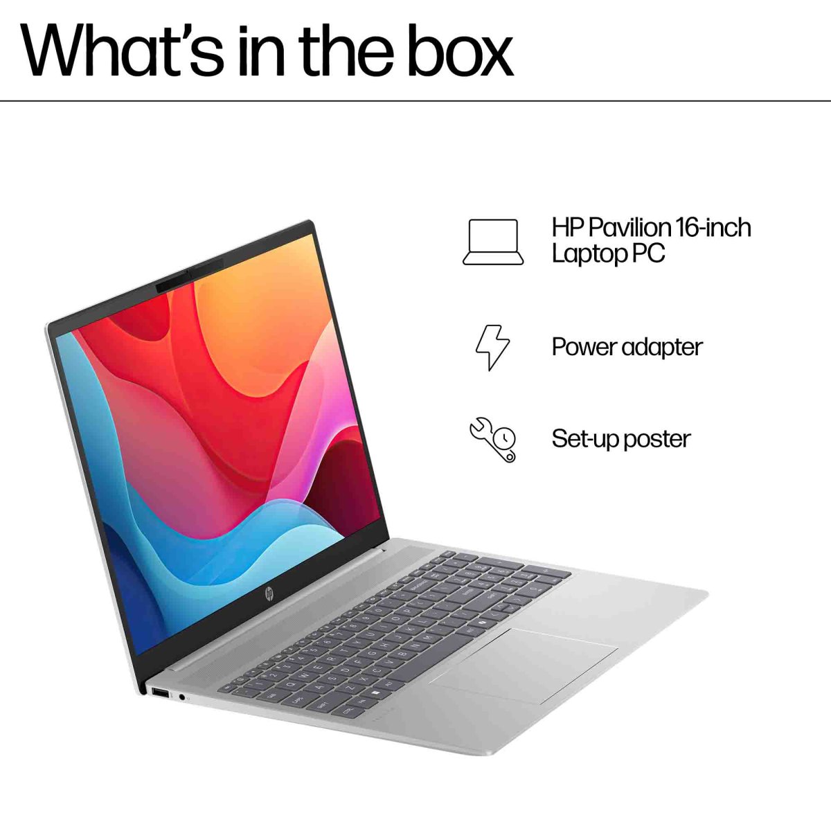HP Pavilion 16-ag0006na AMD Ryzen™ 5 8540U Laptop 40.6 cm (16") Touchscreen 2K 8 GB LPDDR5-SDRAM 512 GB SSD Wi-Fi 6 (802.11ax) Windows 11 Home Silver - Image 6