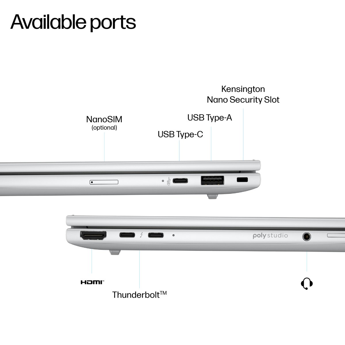 HP EliteBook 8 G1i Next Gen AI Wolf Pro Security Edition Copilot+ PC Intel Core Ultra 7 256V Laptop 35.6 cm (14") WUXGA 16 GB LPDDR5x-SDRAM 1 TB SSD Wi-Fi 7 (802.11be) Windows 11 Pro Silver - Image 4