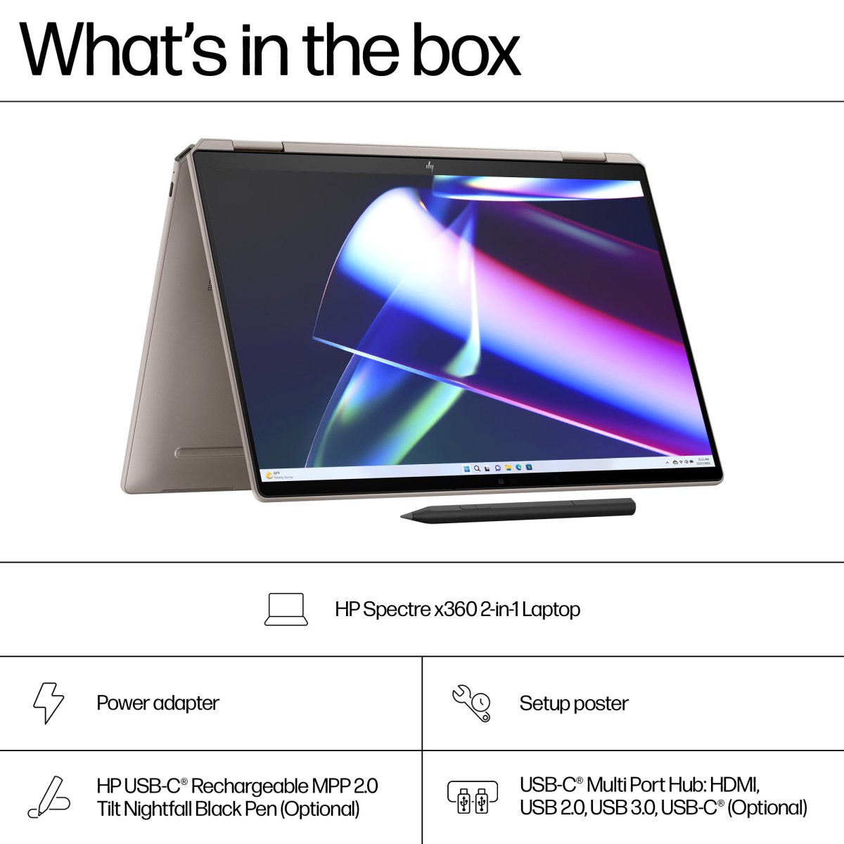 HP Spectre x360 14-eu0004na Intel Core Ultra 7 155H Hybrid (2-in-1) 35.6 cm (14") Touchscreen 3K 16 GB LPDDR5x-SDRAM 1 TB SSD Wi-Fi 7 (802.11be) Windows 11 Home AI PC Black - Image 7