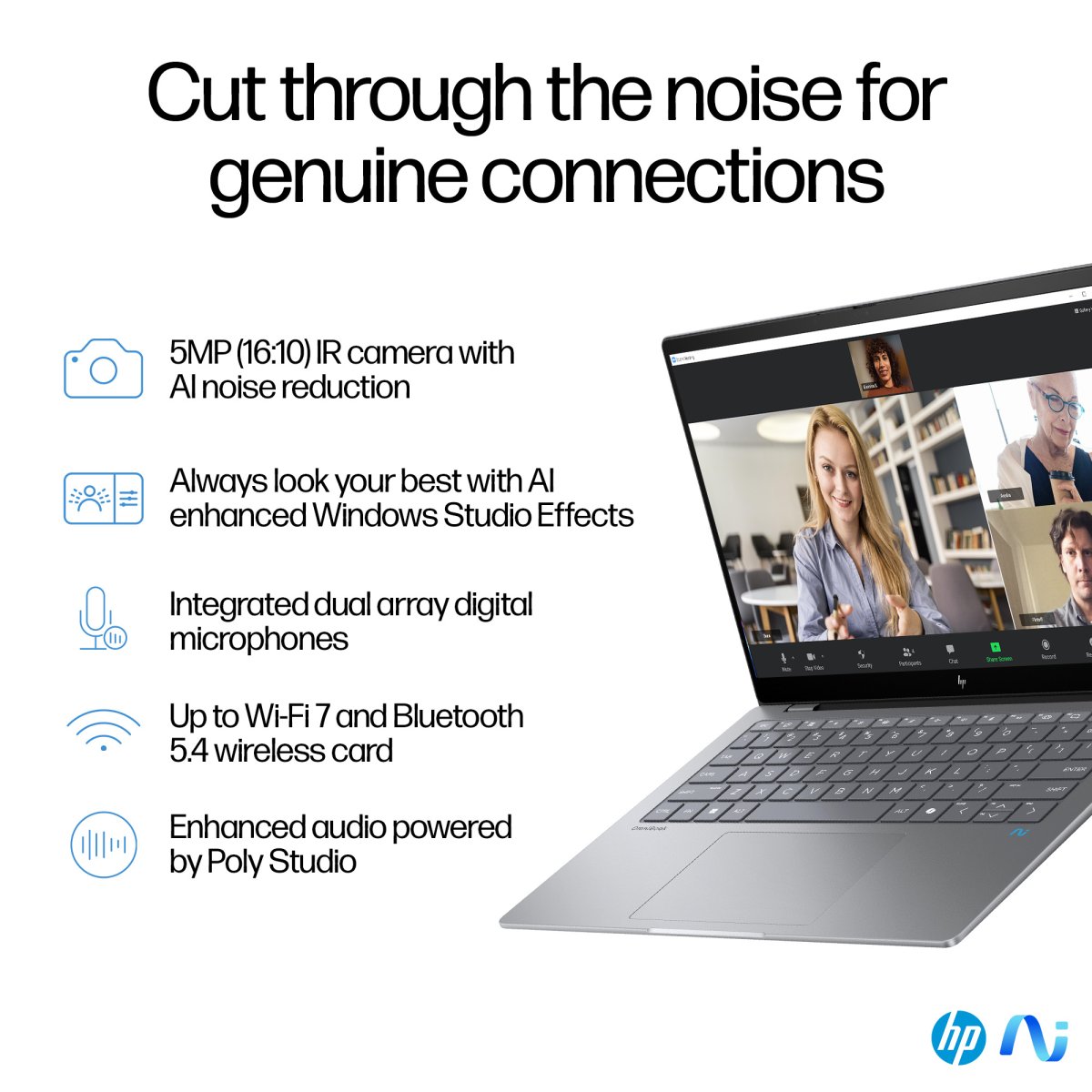 HP OmniBook X 14-fe0000na Copilot+ PC Snapdragon X1E-78-100 Laptop 35.6 cm (14") Touchscreen 2.2K 16 GB LPDDR5x-SDRAM 1 TB SSD Wi-Fi 6E (802.11ax) Windows 11 Home Silver - Image 10