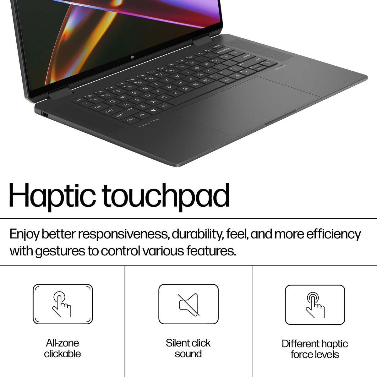 HP Spectre x360 16-aa0001na Intel Core Ultra 7 155H Hybrid (2-in-1) 40.6 cm (16") Touchscreen 3K 16 GB LPDDR5x-SDRAM 1 TB SSD NVIDIA GeForce RTX 4050 Wi-Fi 7 (802.11be) Windows 11 Home AI PC Black - Image 8