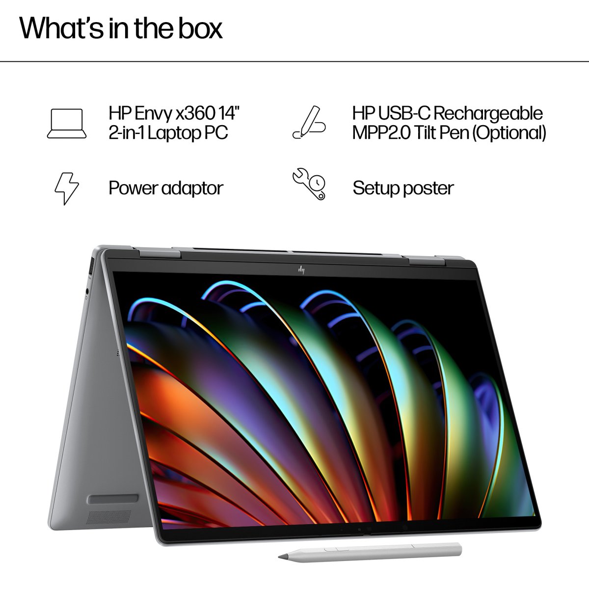 HP ENVY x360 14-fa0009na AMD Ryzen™ 5 8640HS Hybrid (2-in-1) 35.6 cm (14") Touchscreen 2K 16 GB LPDDR5-SDRAM 512 GB SSD Wi-Fi 6E (802.11ax) Windows 11 Home AI PC Silver - Image 7